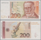 Deutschland - Bank Deutscher Länder + Bundesrepublik Deutschland: BBk III, 1989, 200 DM, Serie AD/A, Ro.295a in kassenfrischer Erhaltung: UNC.
 [diff...