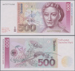 Deutschland - Bank Deutscher Länder + Bundesrepublik Deutschland: BBk III, 1991, 500 DM, Serie AA/G, Ro.301a in kassenfrischer Erhaltung: UNC.
 [diff...