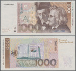 Deutschland - Bank Deutscher Länder + Bundesrepublik Deutschland: BBk III, 1991, 1.000 DM Ersatznote, Serie YA/A, Ro.302b, minimale Stauchungen im Pap...