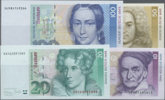 Deutschland - Bank Deutscher Länder + Bundesrepublik Deutschland: BBk III, 1993, Lot mit 11 Banknoten, dabei 10 DM, Serie DG/Y (Ro.303a, UNC), 2x 10 D...