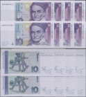 Deutschland - Bank Deutscher Länder + Bundesrepublik Deutschland: BBk IIIA, 1999, Lot mit 8 Banknoten, dabei 7x 10 DM, Serien GN/L, GU/G und GU/K (Ro....