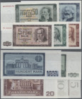 Deutschland - DDR: Deutsche Notenbank, Serie 1964, kompletter Satz von 5 bis 100 Mark (Ro.354-358 in UNC, außer Ro.356 in XF). (5 Stück)
 [differenzb...