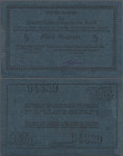 Deutschland - Kolonien: Deutsch-Ostafrikanische Bank – Interimsbanknote 5 Rupien vom 01.02.1916, Serie F, DOAB-Monogramme schwarz gestempelt und zwei ...