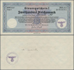 Deutschland - Sonstige: Steuergutschein I, 200 Reichsmark, einlösbar ab Januar 1940, mit Stempel ”Heeresstandortkasse Stendal”, Ro.717b, leichter Mitt...