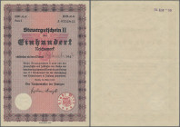 Deutschland - Sonstige: Steuergutschein II, 100 Reichsmark, einlösbar ab September 1942, mit Stempel ”Stadt Wien”, Ro.723d, leicht gebraucht mit Mitte...