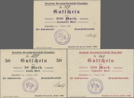 Deutschland - Notgeld - Niedersachsen: Clausthal, Staatliche Berginspektionskasse, 50, 100, 200 Mark, 1.10.1922, 50 und 200 Mark je mit einer Untersch...