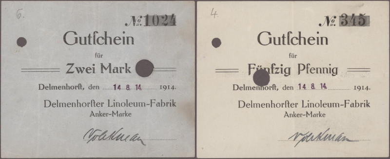 Deutschland - Notgeld - Niedersachsen: Notgeld von 1914, Delmenhorst, Deutsche L...