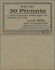 Deutschland - Notgeld - Rheinland: Barmen (ohne Ortsangabe), Louis Witte, Oeillets- und Metallwarenfabrik, 50 Pf., o. D., olivbraunes Packpapier 92 x ...