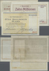 Deutschland - Notgeld - Rheinland: Berg. Gladbach, J. W. Zanders, 1,10 Mio. Mark, 8.8.1923 ohne Verfallzeit, 5 Mio. Mark, 8.8.1923 - 1.10.1923, Erh. I...