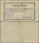 Deutschland - Notgeld - Rheinland: Burscheid, Carl Richartz, 100 Tsd. Mark, August 1923, Einheitsausgabe der Städt. Sparkasse, Aussteller nicht bei Ke...