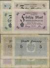 Deutschland - Notgeld - Rheinland: Lennep, Stadt, 5, 10, 20, 50 Mark, 5.11.1918, Serien D, C, B, A, Originale mit ”T” in den Ecken, unentwertet, stark...