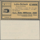Deutschland - Notgeld - Rheinland: Lennep, Maschinenfabrik Friedr. Haas, Gesellschaft Neuwerk, 10 Mio. Mark, o. D., Lohn-Scheck auf Reichsbank Lennep,...