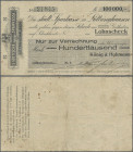 Deutschland - Notgeld - Rheinland: Lüttringhausen, König & Hohmann, 100 Tsd. Mark, 28.8.1923, gedr. Scheck auf Städt. Sparkasse Lüttringhausen, Erh. I...