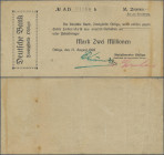 Deutschland - Notgeld - Rheinland: Ohligs, Metallwerke Ohligs, 2 Mio. Mark, 17.8.1923, vollständig gedruckter Lohnscheck auf Deutsche Bank Zweigstelle...