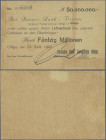 Deutschland - Notgeld - Rheinland: Ohligs, Deutsche Bank Zweigstelle Ohligs, 50 Mio. Mark, 24.9.1923, vollständig gedr. Lohnscheck auf Barmer Bank-Ver...