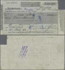 Deutschland - Notgeld - Rheinland: Remscheid, Remscheider Stahlwerk, 3 Mio. Mark, 21.8.1923, Lohnscheck auf Reichsbank, Aussteller gestempelt, Rest ha...