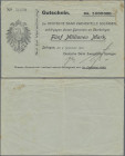 Deutschland - Notgeld - Rheinland: Solingen, Deutsche Bank Zweigstelle Solingen, 5 Mio. Mark, 6.9.1923 - 31.10.1923, gedruckter Gutschein auf sich sel...