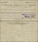 Deutschland - Notgeld - Rheinland: Wipperfürth, Furnier- & Sperrholzfabrik Georg Blanck G.m.b.H., 300 Tsd. Mark, 4.8.1923, Scheck auf Wipperfürther Vo...