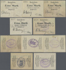 Deutschland - Notgeld - Sachsen-Anhalt: Dessau, Magistrat, 1 Mark, August 1914, 5 Scheine, davon 3 unentwertet (Erh. I-, II-, III) und 2 entwertet (Er...