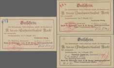 Deutschland - Notgeld - Thüringen: Frankenhausen, Ferdinand Kitzig, 100, 200 Tsd. Mark, 8.8.1923, Osterwieck a. Harz, Friedrich Diederich, 500 Tsd. Ma...
