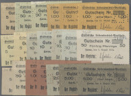 Deutschland - Notgeld - Westfalen: Herne, Magistrat, 5 (2), 10 (4), 50 (3) Pf., 1 (2), 2, 5 (2) Mark, 4.8.1914, 5 (Type a mit KN und Prägestempel unen...