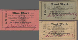 Deutschland - Notgeld - Ehemalige Ostgebiete: Grätz, Posen, Vorsitzender der Kreisausschusses, 1 (10), 2 (10), 3 (14) Mark, 8.8.1914, 12 Stück hiervon...