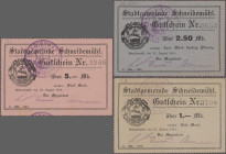 Deutschland - Notgeld - Ehemalige Ostgebiete: Schneidemühl, Posen, Magistrat, 1(6), 2,50 (9), 5 (4) Mark, 12.8.1914 - 15.10.1914, Varianten bei Druckv...