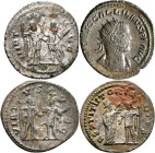 Gallienus (253 - 268): Lot 3 Antoniniane: Büste nach rechts, IMP C P LIC GALLIENVS P F AVG. 1+2) Valerianus und Gallienus, VIRTVS AVGG (2x), 3) Weibli...