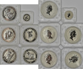 Australien: Elizabeth II. 1952-2022: Lot 6 Platinmünzen, dabei 5 x 100 Dollars (1989, 1991, 1992, 1993 und 1994 je 1 OZ) sowie 1 x 15 Dollars 1996 (1/...