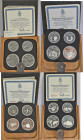 Kanada: Olympische Spiele Montreal 1976 in st und pp: je 14 x 5 Dollars sowie 14 x 10 Dollars Gedenkmünzen 1973-1976, augenscheinlich komplette Serien...