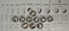 Kanada: Olympische Spiele Calgary 1988: 10 x 20 Dollars Gedenkmünzen 1985-1987, augenscheinlich komplette Serie zur Olympiade in Kanada. Ab KM# 145 bi...