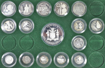 Mexiko: Fußball WM Mexico 1986: Kassette mit 15 Münzen aus Mexiko (5 x 25, 5 x 50 und 5 x 100 Pesos 1985/1986). Ab KM# 497 - 524. Dabei auch die Riese...