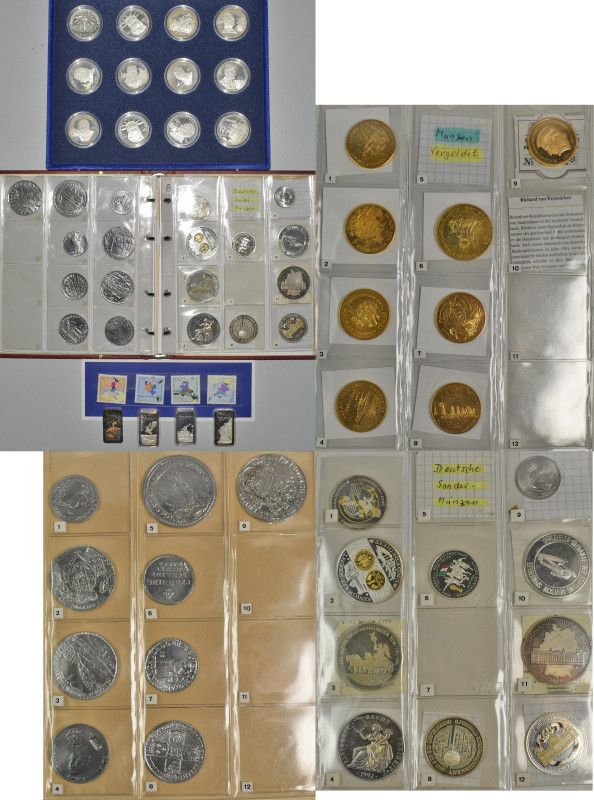 Medaillen Deutschland - Sonstige: Samtetui ”The Statue of Liberty” mit 11 Silber...