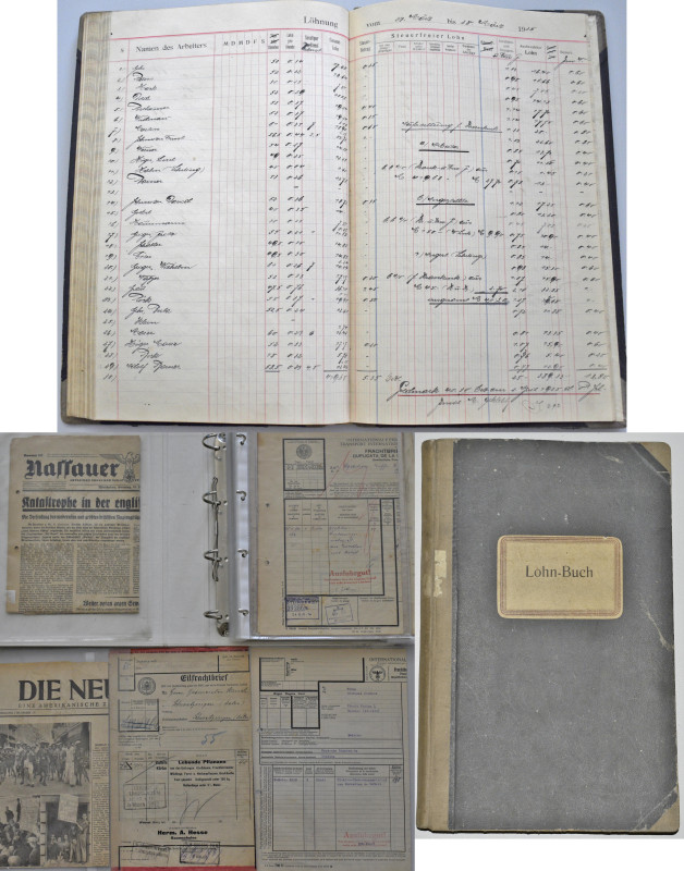 Varia, Sonstiges: Ein Ordner mit diversen alten Unterlagen (haupts. ca. 1928 - 1...