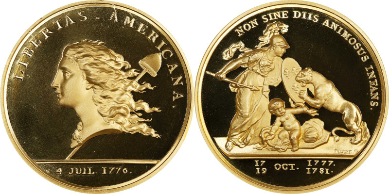 "1781" (2000) Libertas Americana Medal. Modern Paris Mint Dies. Gold. No. 154/50...