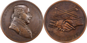 "1797" (ca. 1905) John Adams Indian Peace Medal. Bronze. First Size. Julian IP-1, for type, Prucha-59, for type. MS-64 (NGC).
75 mm. Deep olive-brown...
