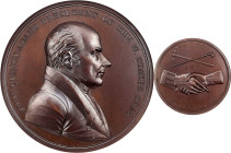 1825 John Quincy Adams Indian Peace Medal. Bronze. Second Size. Julian IP-12, Prucha-42. First Reverse. MS-64 BN (NGC).
62.5 mm. Deep satiny mahogany...