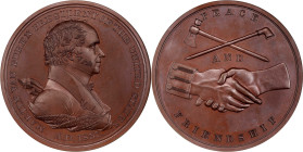 1837 Martin Van Buren Indian Peace Medal. Bronze. First Size. Julian IP-17, Prucha-44. Second Reverse. MS-65 BN (NGC).
76 mm. Another outstanding fir...