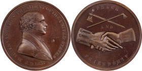 1837 Martin Van Buren Indian Peace Medal. Bronze. Third Size. Julian IP-19, Prucha-44. First Reverse. MS-63 BN (NGC).
51 mm. Handsome deep mahogany-b...
