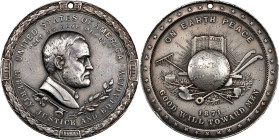 1871 Ulysses S. Grant Indian Peace Medal. Silver. The Only Size. Julian IP-42, Prucha-53. Extremely Fine.
63.4 mm. 1502.3 grains. Pierced for suspens...