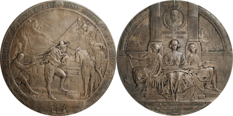 1909 Hudson-Fulton Celebration Medal. By Emil Fuchs. Miller-23, Rulau-N21. Sterl...