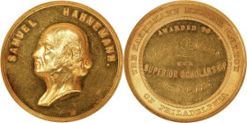 1876 Hahnemann Medical College, Philadelphia Award Medal for Superior Scholarship. Gold. MS-61 PL (NGC).
44 mm. 2.37 troy ounces, 85-87% gold, 2.04 t...