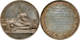 "1849" Life Saving Benevolent Association of New York Medal. By George Hampden Lovett. Silver. About Uncirculated, Hairlines.
51.1 mm. 1.56 troy ounc...