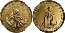Undated (1860s) Young America Fireman's Medal. By Smith and Hartman. Brass. MS-64 (NGC).
30 mm. A very rare issue by Smith and Hartman die sinkers, w...