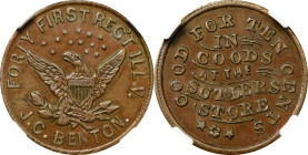 Illinois. 41st Illinois Volunteer Infantry Regiment. Undated (1861-1865) Joel C. Benton. 10 Cents. Schenkman IL-41-10C (IL-I10C), W-IL-240-010a. Rarit...