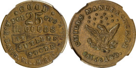 Illinois. 45th Illinois Volunteer Infantry Regiment (Washburn Lead Mine Regiment). Undated (1861-1865) A.H. Davis. 25 Cents. Schenkman IL-45-25B (IL-J...