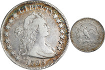 1796 Draped Bust Half Dollar. Small Eagle. O-101, T-1. Rarity-5-. 15 Stars. VF Details--Filed Rims (PCGS).
Offered is a more affordable, yet still nu...