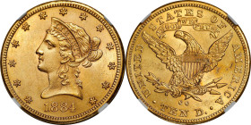 1884-CC Liberty Head Eagle. Winter 1-A, the only known dies. MS-61 (NGC).
This phenomenal offering is for a lovely 1884-CC eagle that qualifies as Co...