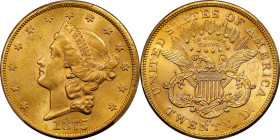 1875-CC Liberty Head Double Eagle. MS-62+ (PCGS).
This is an exceptionally well preserved 1875-CC double eagle that would do justice to an advanced c...