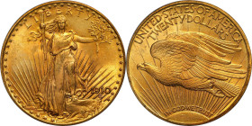 1910 Saint-Gaudens Double Eagle. MS-65 (PCGS).
This gorgeous Gem is fully struck and bathed in a handsome blend of rose-apricot color and satin to so...